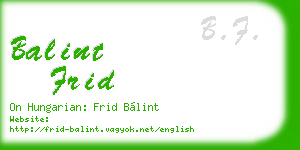 balint frid business card